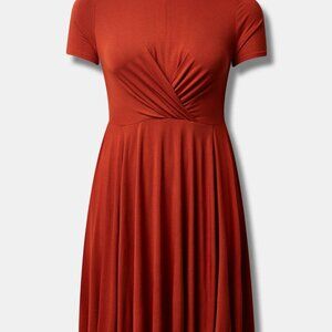 Torrid knit drape front skater dress